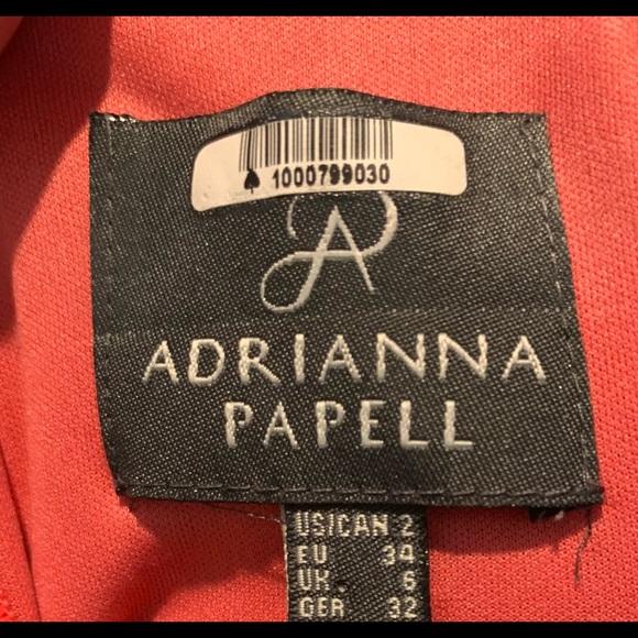 Adriana Papell Coral Lace Over-Lay Dress - Picture 7 of 7